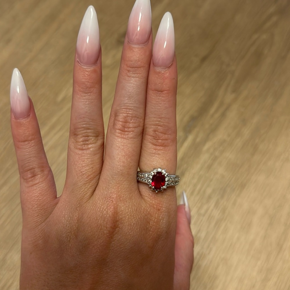 Red and silver ring